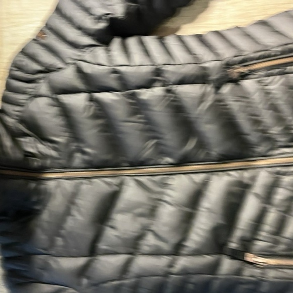 ANDREW MARC Long‎ Black Puffer Coat High Neck Button Vent Pockets - Picture 6 of 11